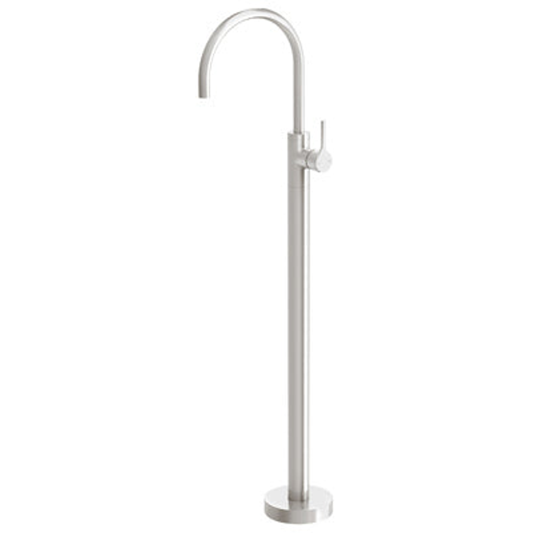 Vivid Slimline Oval Floor Mounted Bath Phoenix Mixer - Brushed Nickel