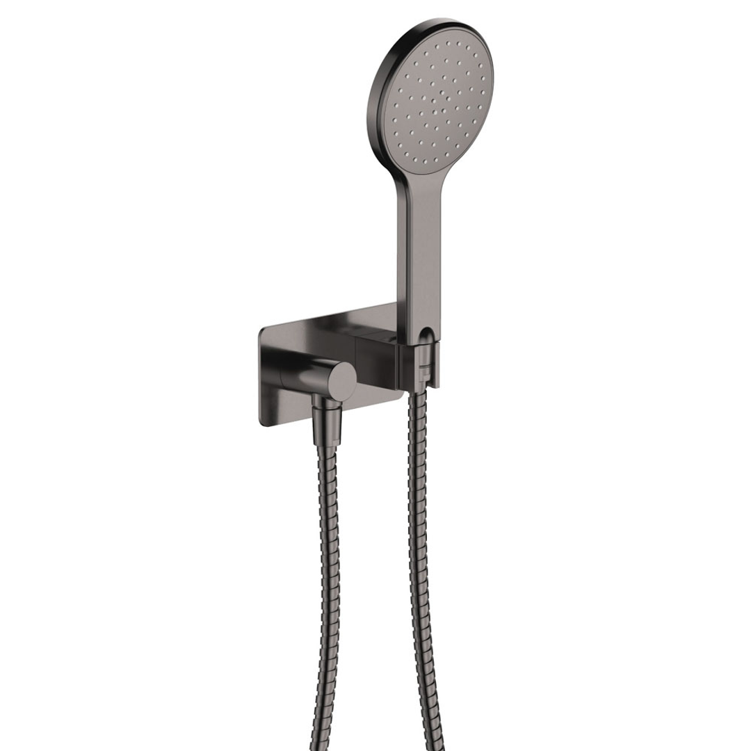 Fienza Kaya Hand Shower Rectangular Plates - Gunmetal