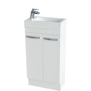 Fienza Ralph 450 Ensuite Gloss White Vanity - On Kick With Overflow