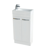 Fienza Ralph 450 Ensuite Gloss White Vanity - On Kick With Overflow