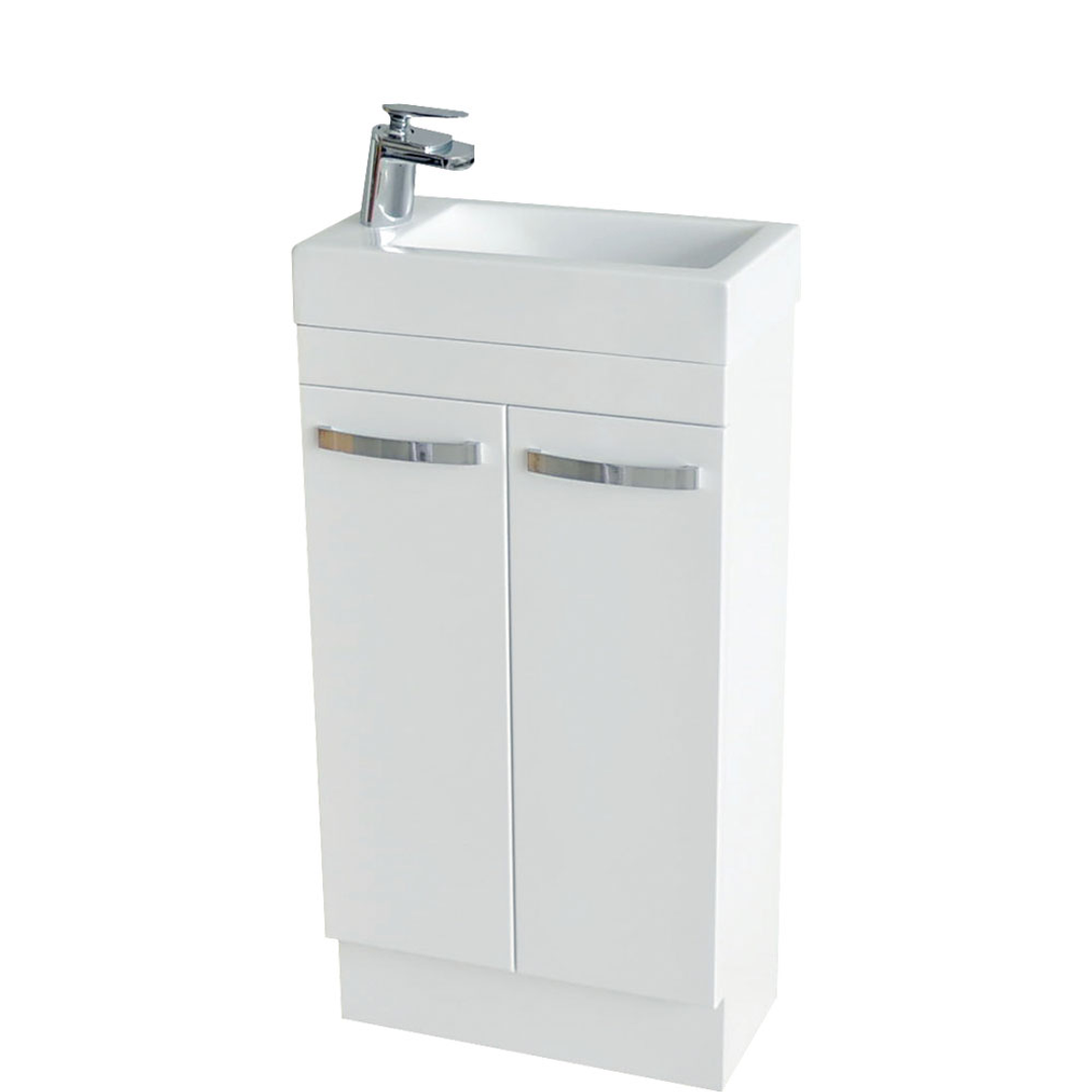 Fienza Ralph 450 Ensuite Gloss White Vanity - On Kick