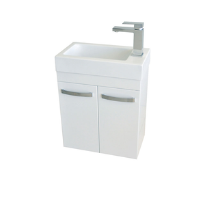 Fienza Ralph 450 Ensuite Gloss White Vanity - Wall Hung  With Overflow