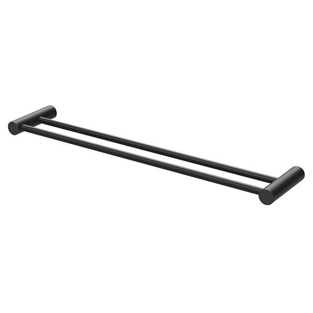 Phoenix Vivid Slimline Double Towel Rail 600mm - Matte Black