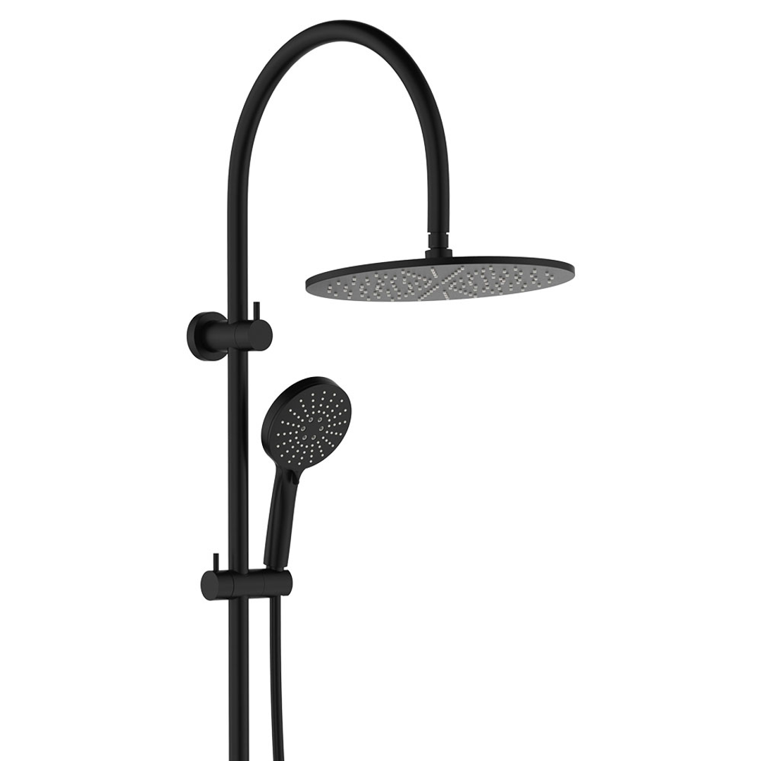 Fienza Empire Slim Curved Twin Shower - Matte Black