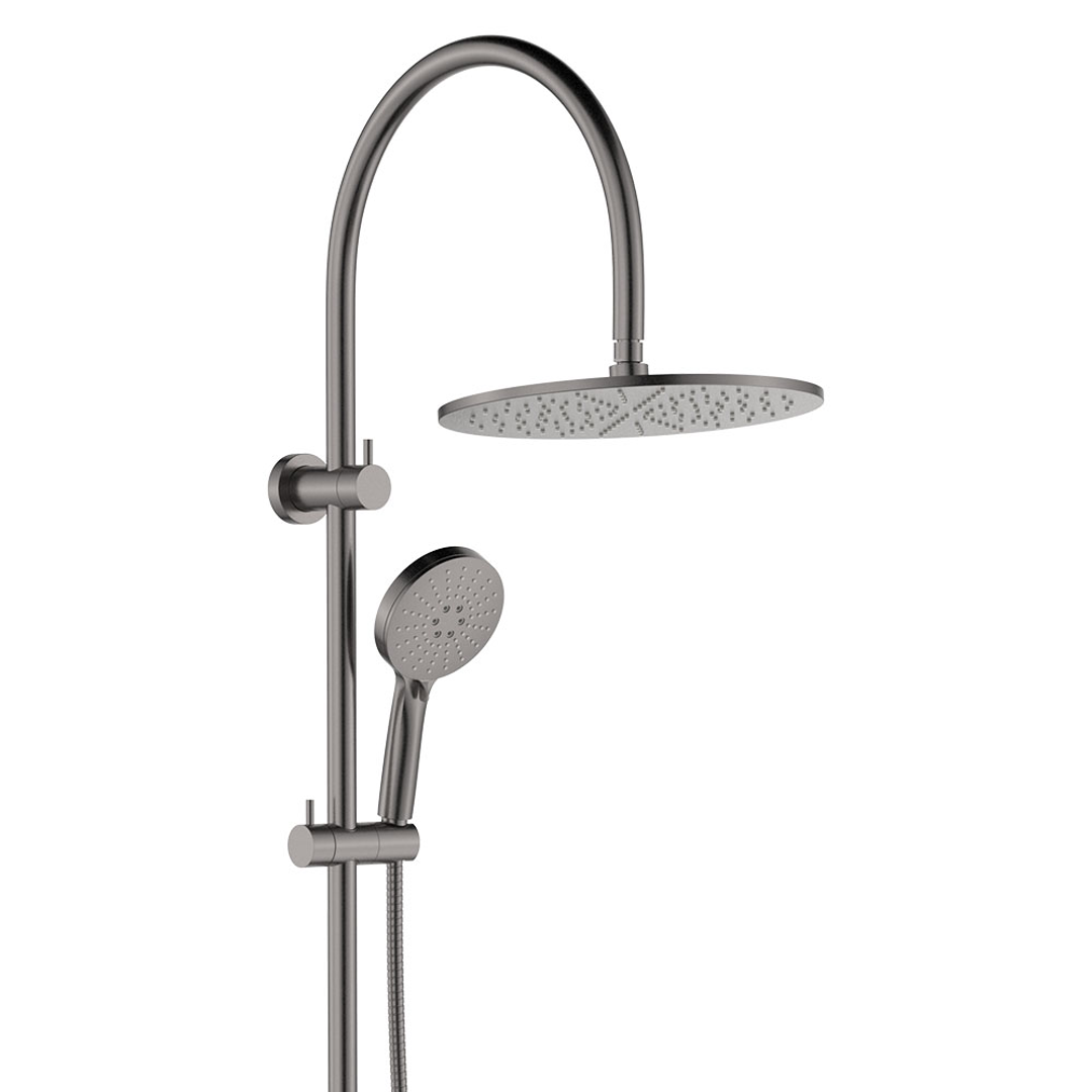 Fienza Empire Slim Curved Twin Shower - Gunmetal