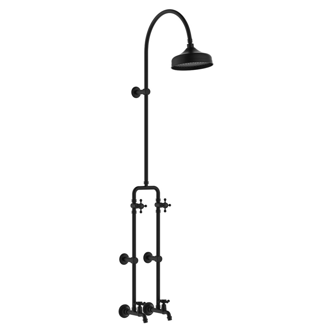 Fienza Lillian Exposed Rail Shower & Bath Set - Matte Black Finish