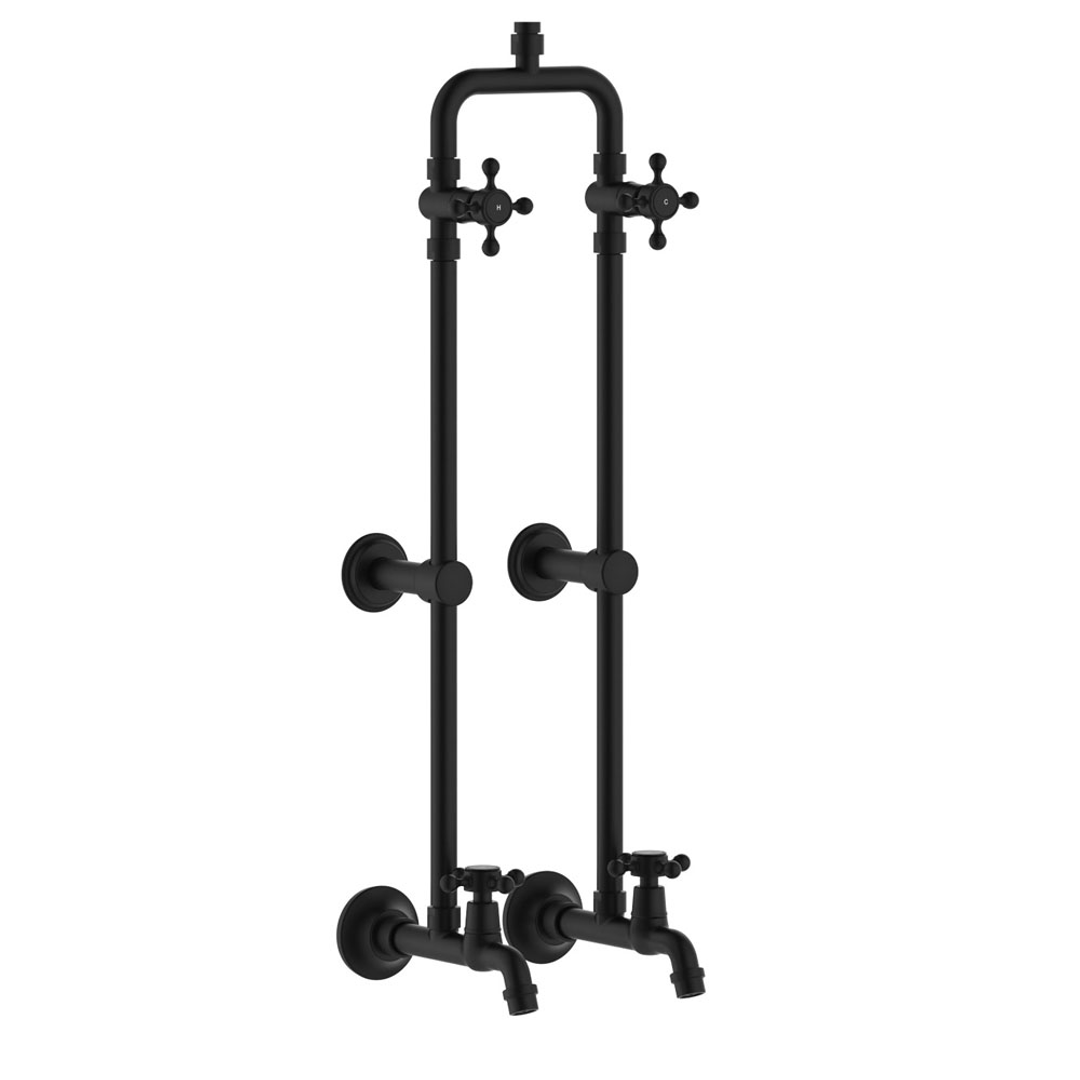 Fienza Lillian Exposed Rail Shower & Bath Set - Matte Black