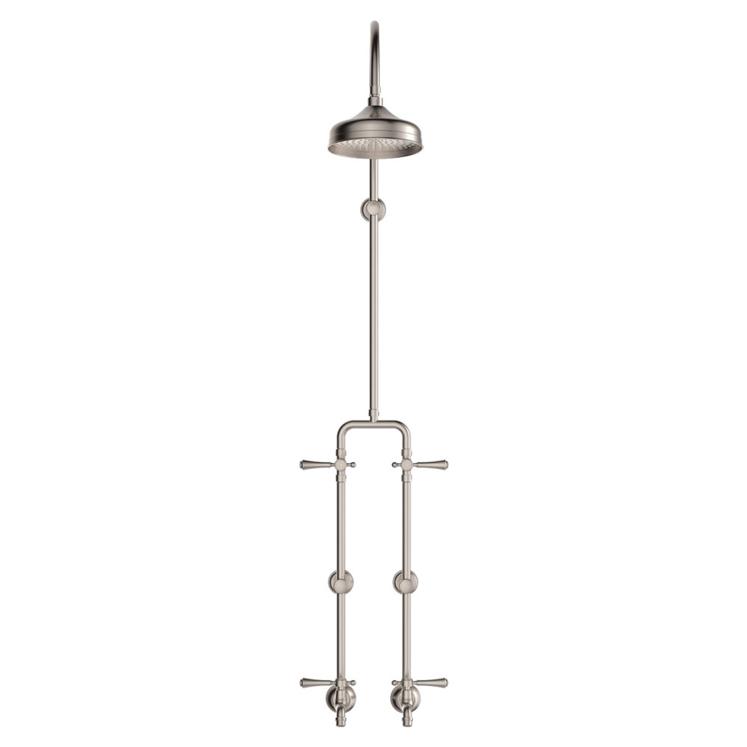 Fienza Lillian Lever Exposed Rail Shower & Bath Set - Brushed Nickel