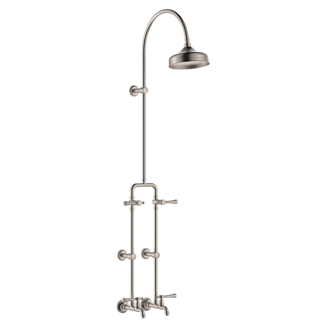 Fienza Lillian Lever Exposed Rail Shower & Bath Set - Brushed Nickel