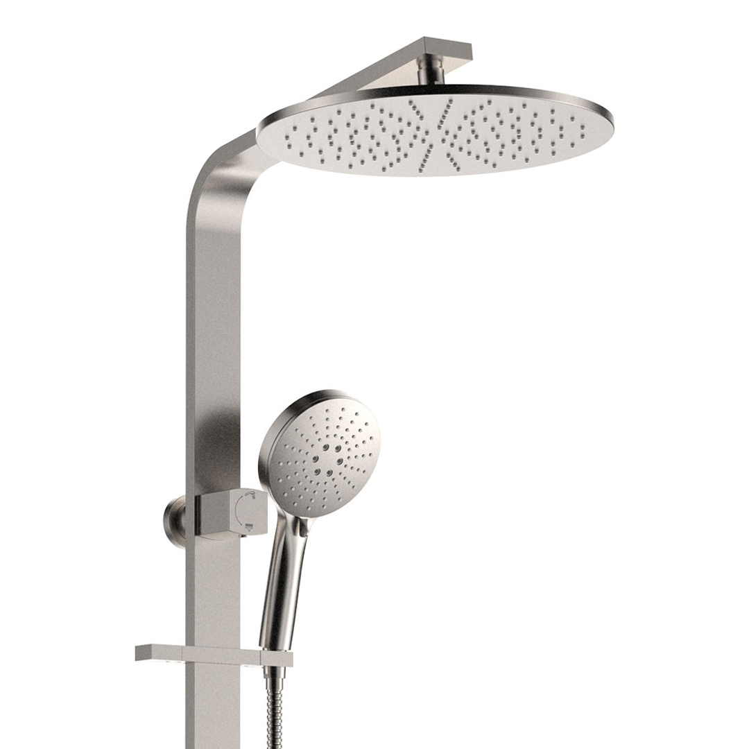 Fienza Empire Slim Deluxe Twin Shower Sus304 - Brushed Nickel