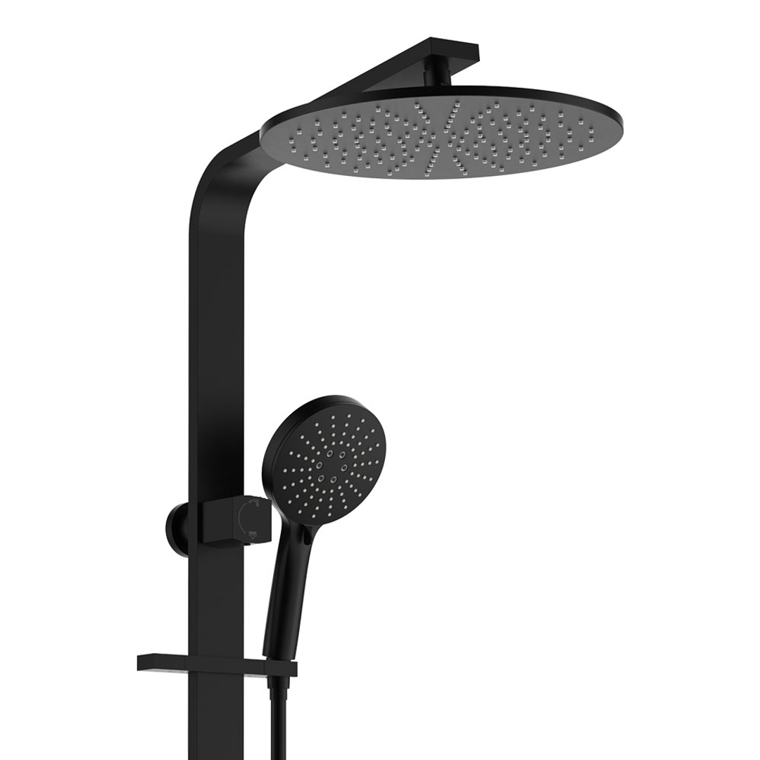 Fienza Empire Slim Deluxe Twin Shower Sus304 - Matte Black