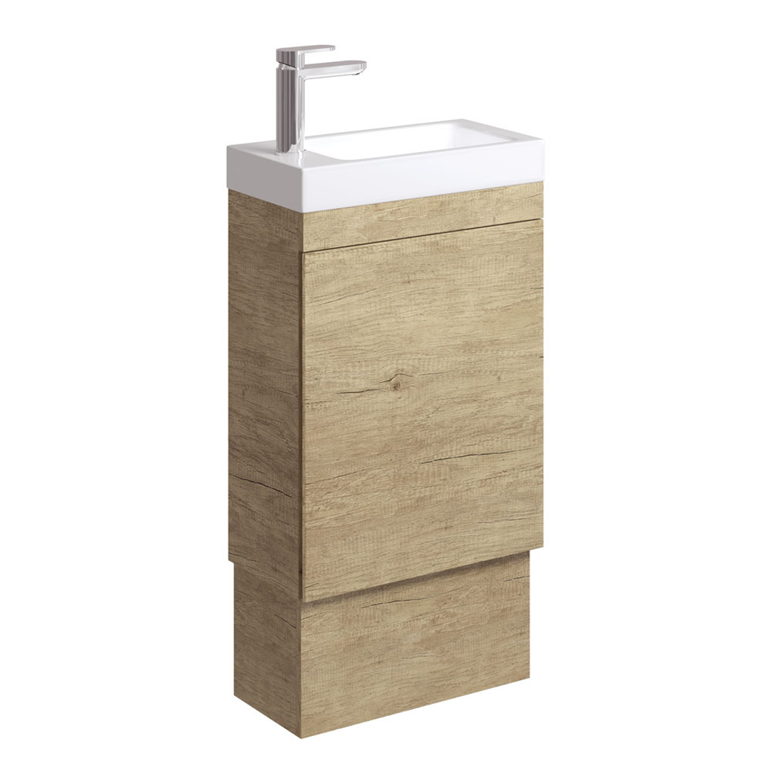 Fienza Denzel Edge 450 Ensuite Vanity - On Kickboard Scandi Oak