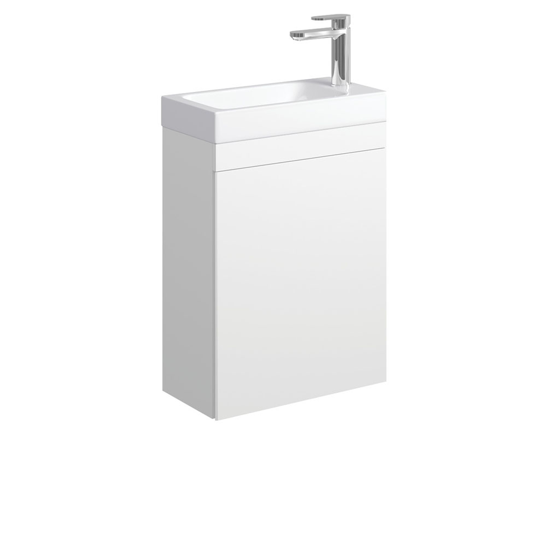 Fienza Denzel Edge 450 Ensuite Vanity - Wall Hung Satin White