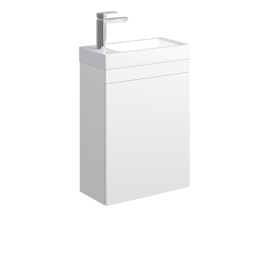 Fienza Denzel Edge 450 Ensuite Vanity - Wall Hung Satin White