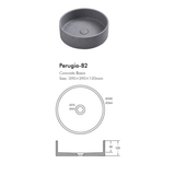 Perugia Concrete BNK Basin  390 X 390 X 120mm - French Grey