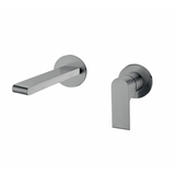 Bianca Wall Basin Nero Mixer With Separate Back Plate - Gun Metal