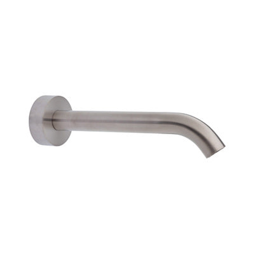 Fienza Kaya Wall Basin/ Bath 180mm Outlet - Brushed Nickel/Brushed Nickel