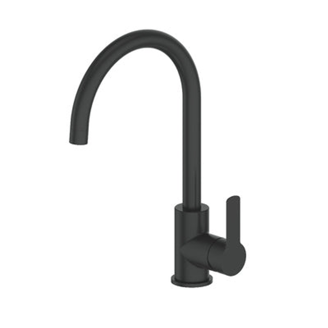 Greens Astro II Gooseneck Sink Mixer - Matte Black