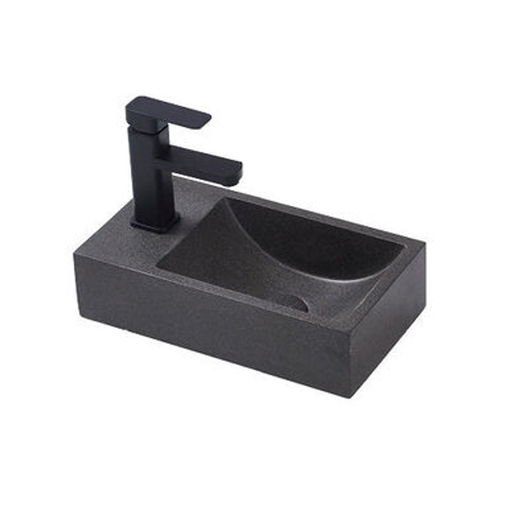 BNK Spoleto Concrete Basin 400 X 220 X 100Mm - Black Sandstone