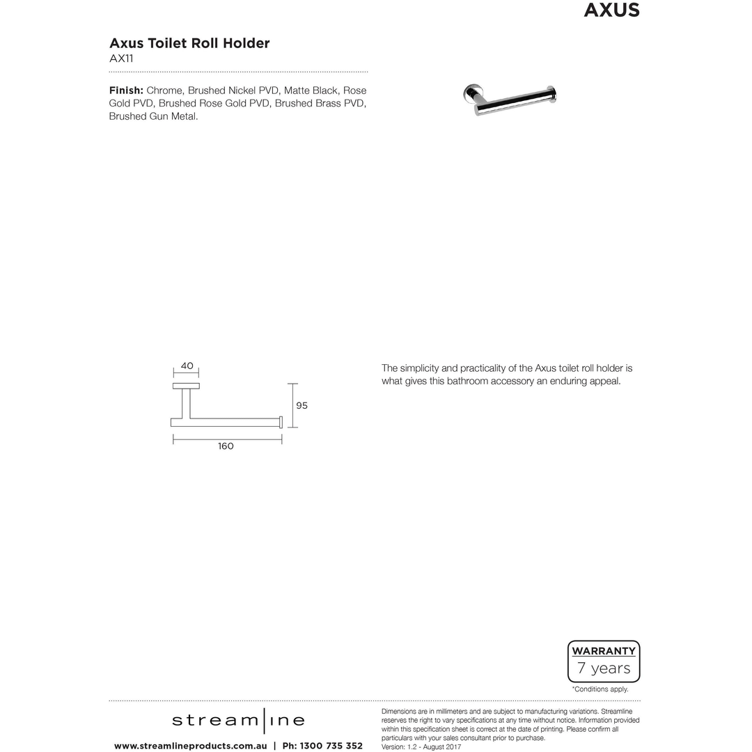Arcisan Axus Streamline Toilet Roll Holder - Chrome