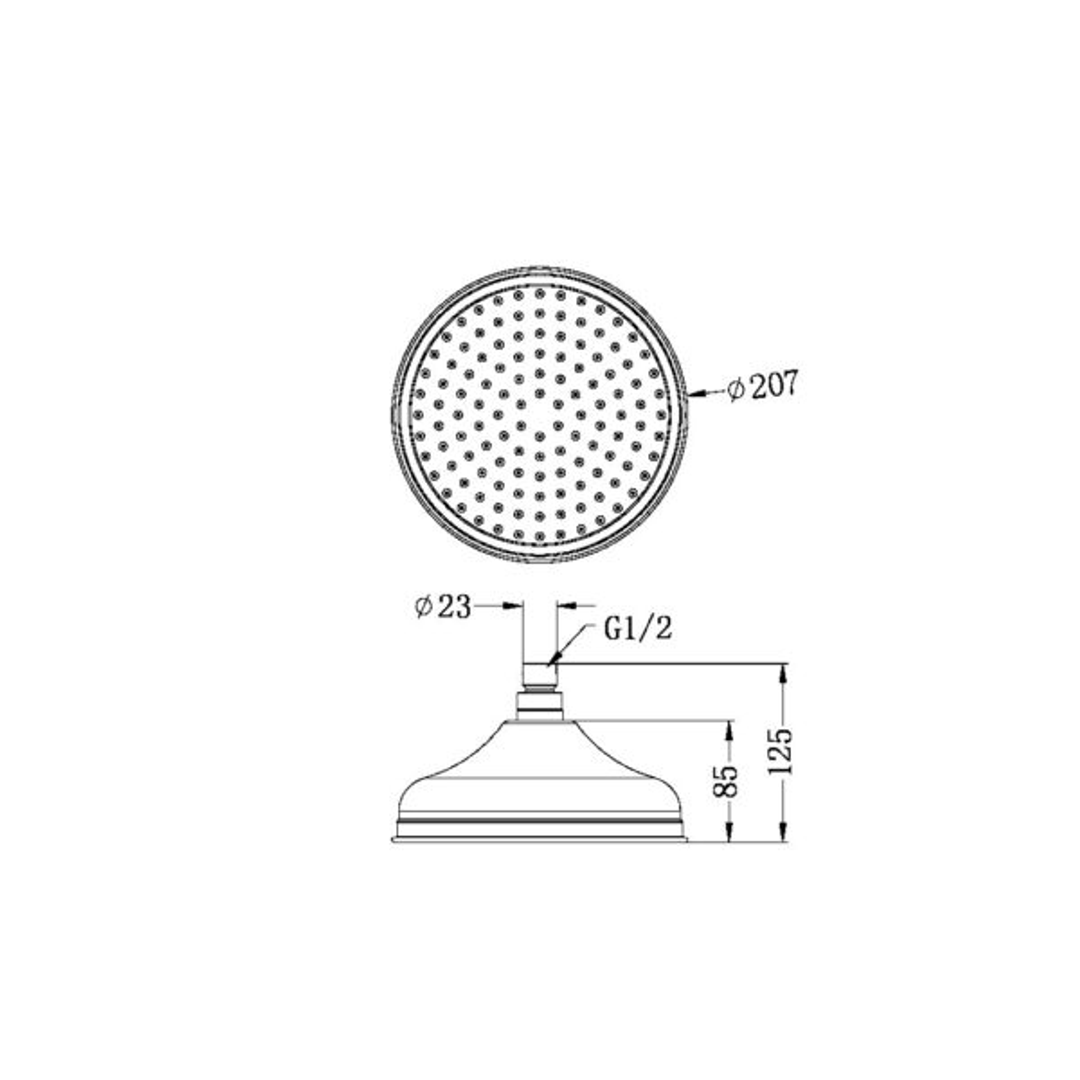 Nero York 200mm Shower Head - Matte Black