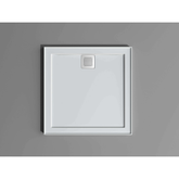 Oceano Stonelite Eco Shower Base Rear Outlet Chrome Waste - 900 x 900mm