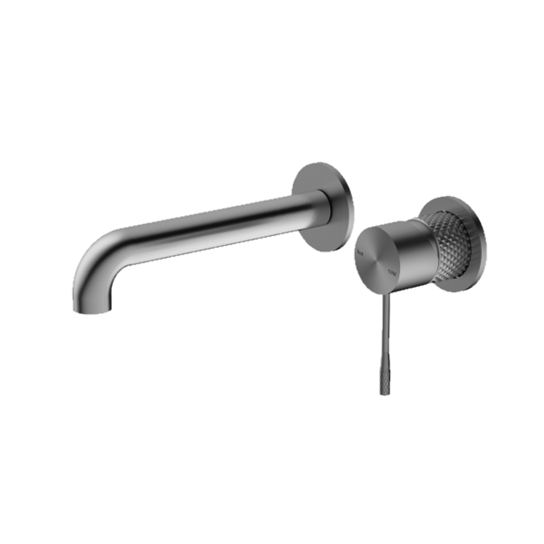 Opal Wall Basin/Bath Mixer - Brushed Gunmetal