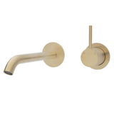 Fienza Kaya Up Basin/Bath Wall Mixer 200mm Outlet Set Round Plates - Urban Brass/Urban Brass