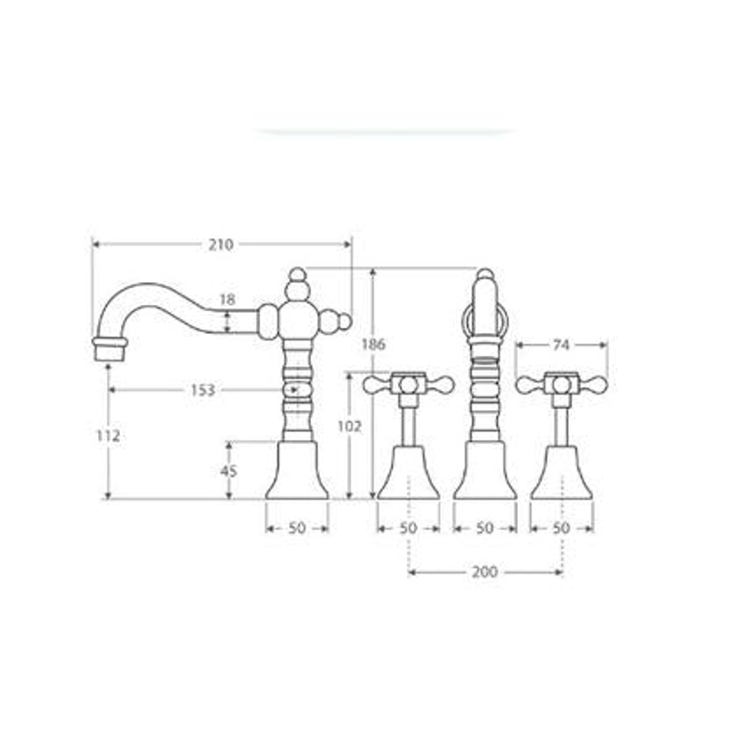 Lillian Shepherds Crook Fienza Basin Set - Matte Black