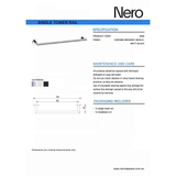 Nero Dolce 700Mm Single Towel Rail - Chrome