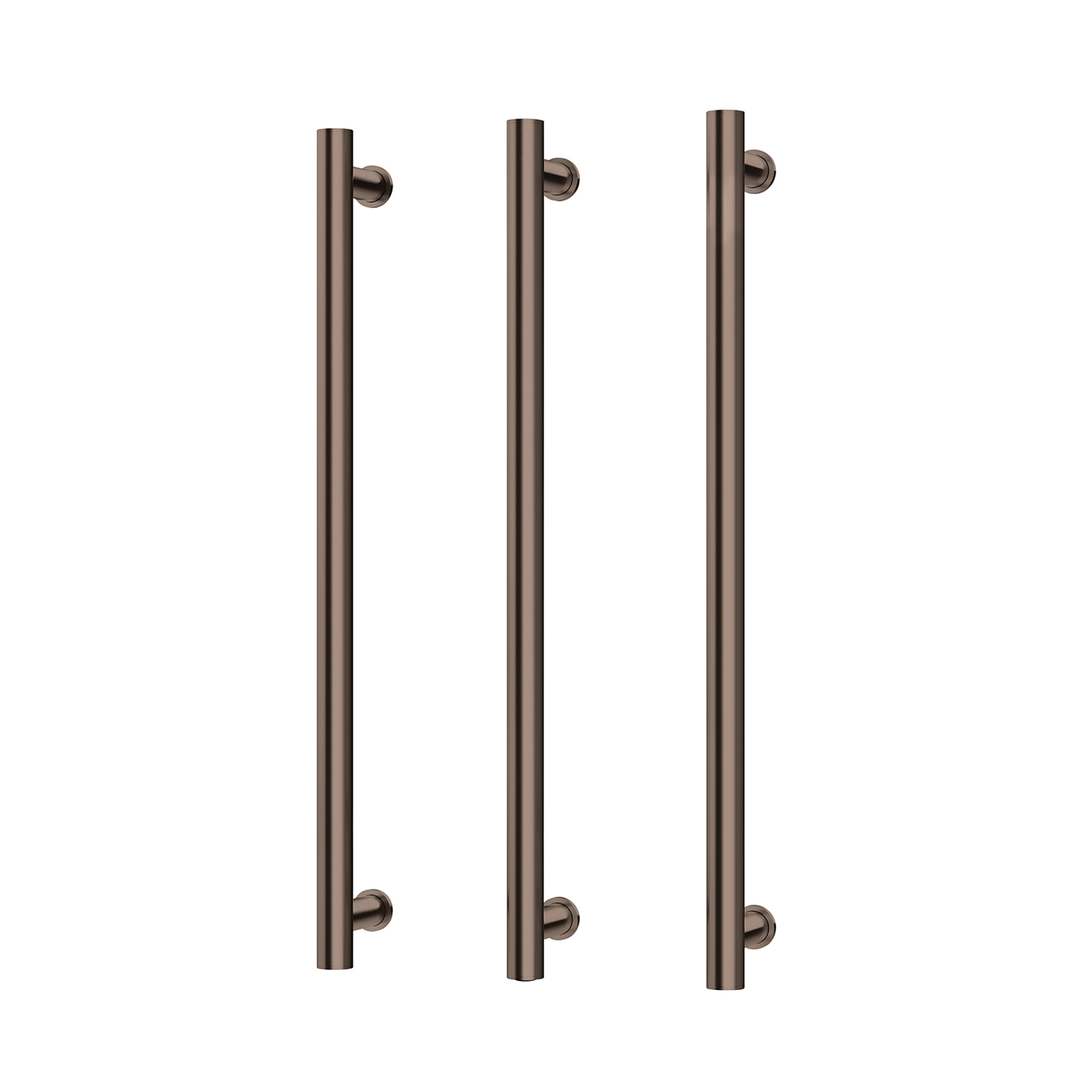 Phoenix Phoenix Heated Triple Towel Rail Round 800Mm - Brushed Bronze