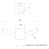 Phoenix Phoenix Vertical Rail Hook Round - Brushed Bronze