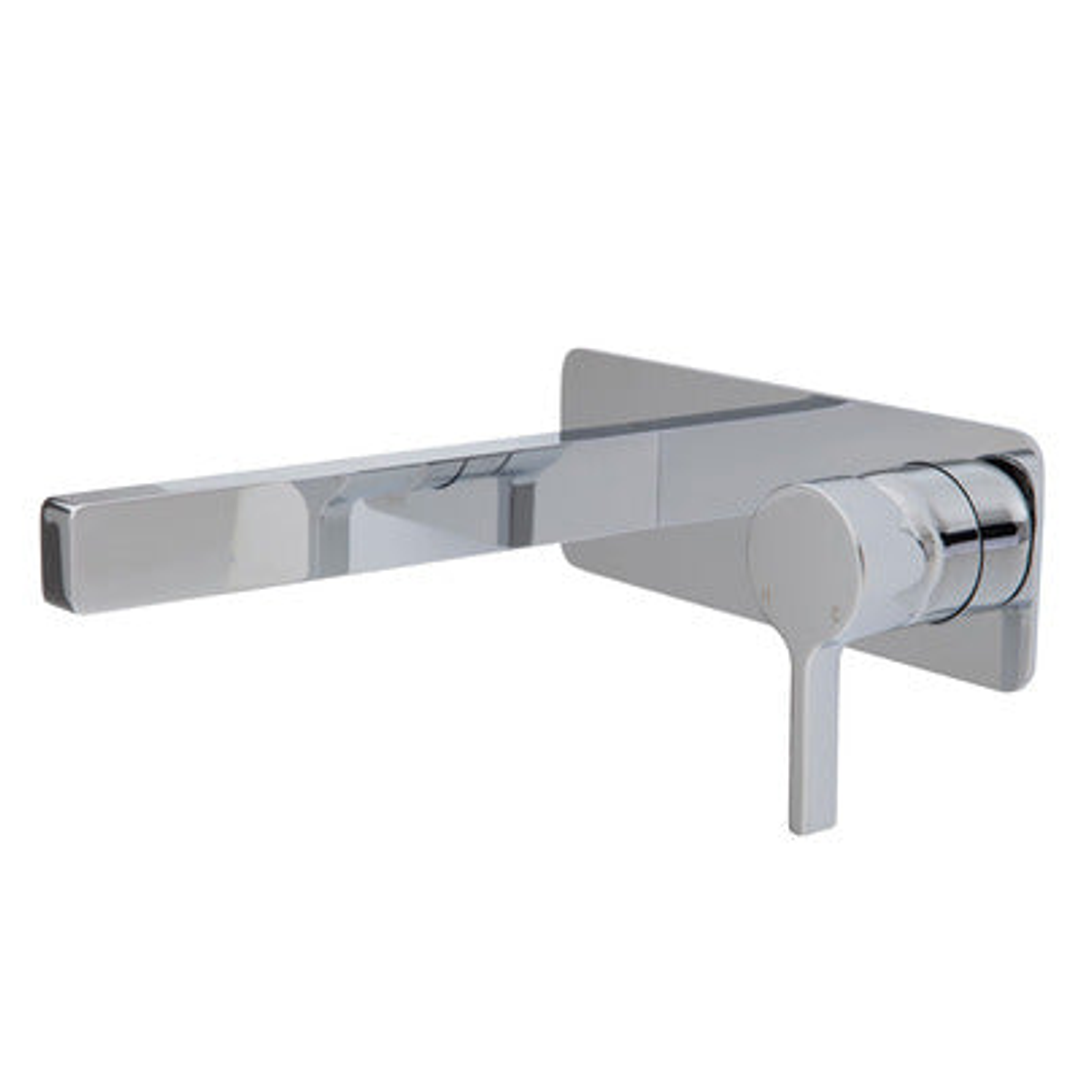 Fienza Sansa Basin Wall Mixer Set Chrome Soft Square Chrome Plate