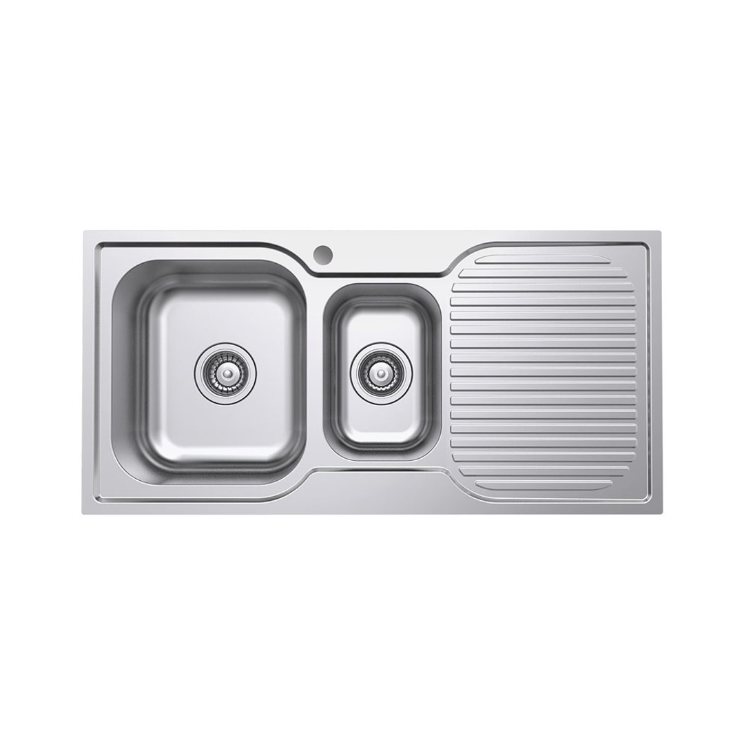 Fienza Tiva 980 1.5 Kitchen Sink with Drainer - Left Bowl