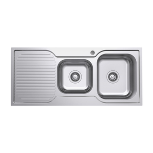 Fienza Tiva 1080 1.75 Kitchen Sink with Drainer -  Right Bowl