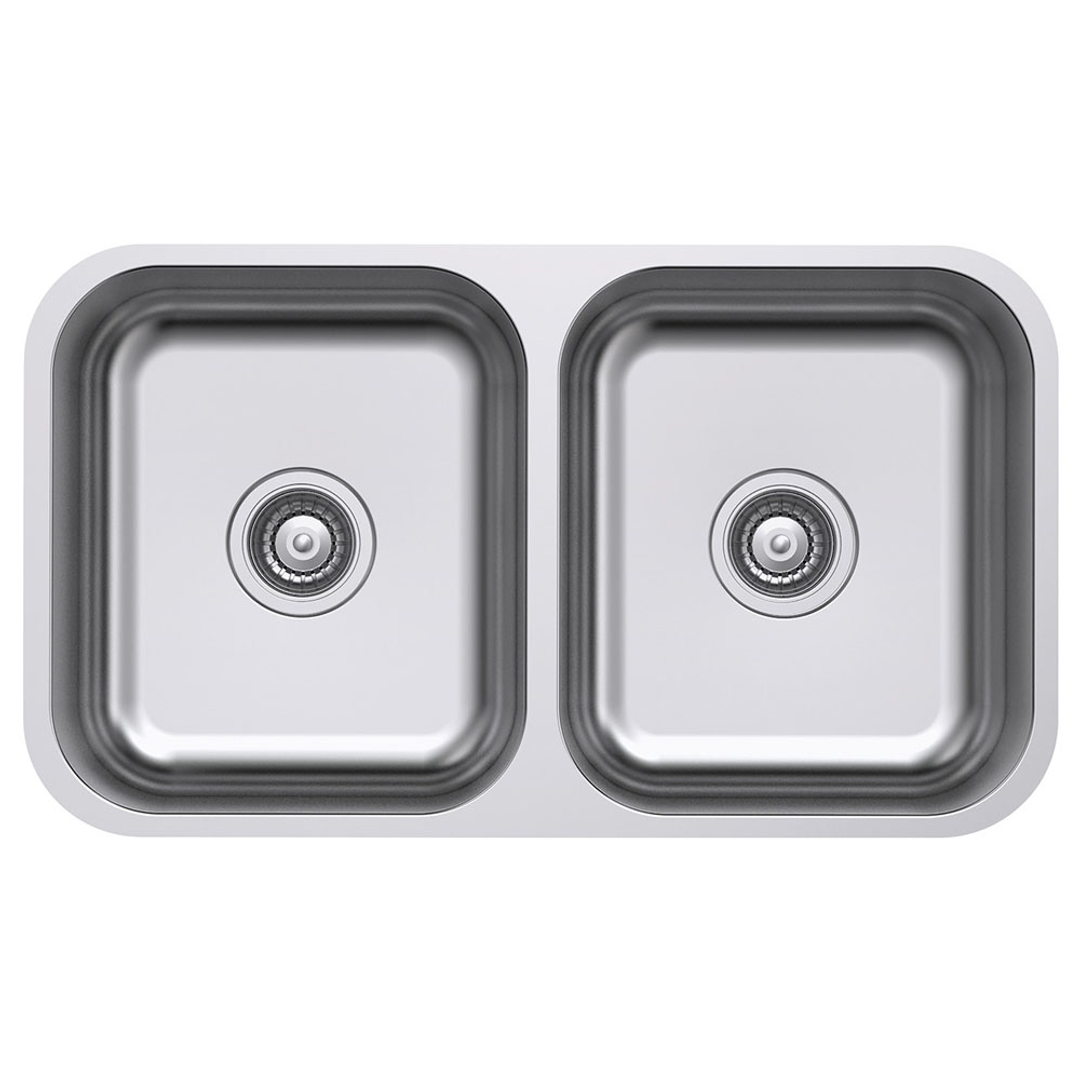 Fienza Tiva 785 Double Bowl Kitchen Sink - 23L+23L | Top or Undermount | 785x450mm