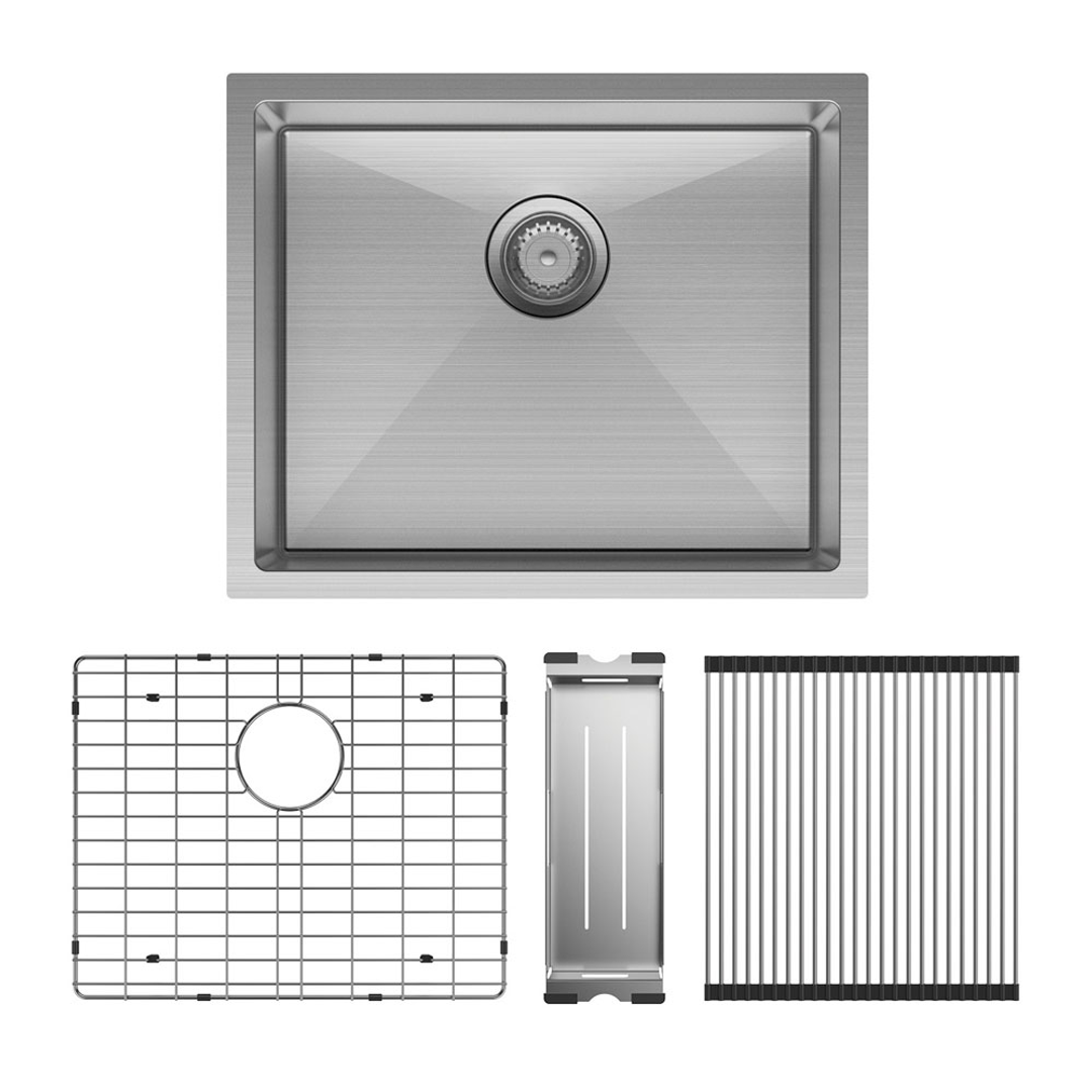 Fienza Hana Single Kitchen Sink Kit Top/Undermount Stainless Steel - 40L