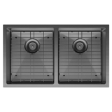 Fienza Hana 27L/27L Double Kitchen Sink - PVD Carbon Metal