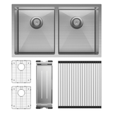 Fienza Hana 27L/27L Double Kitchen Sink Kit - Stainless Steel