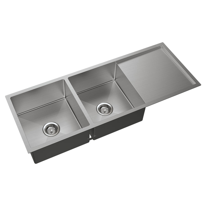 Fienza Hana 29L/29L Double Kitchen Sink With Drainer Kit