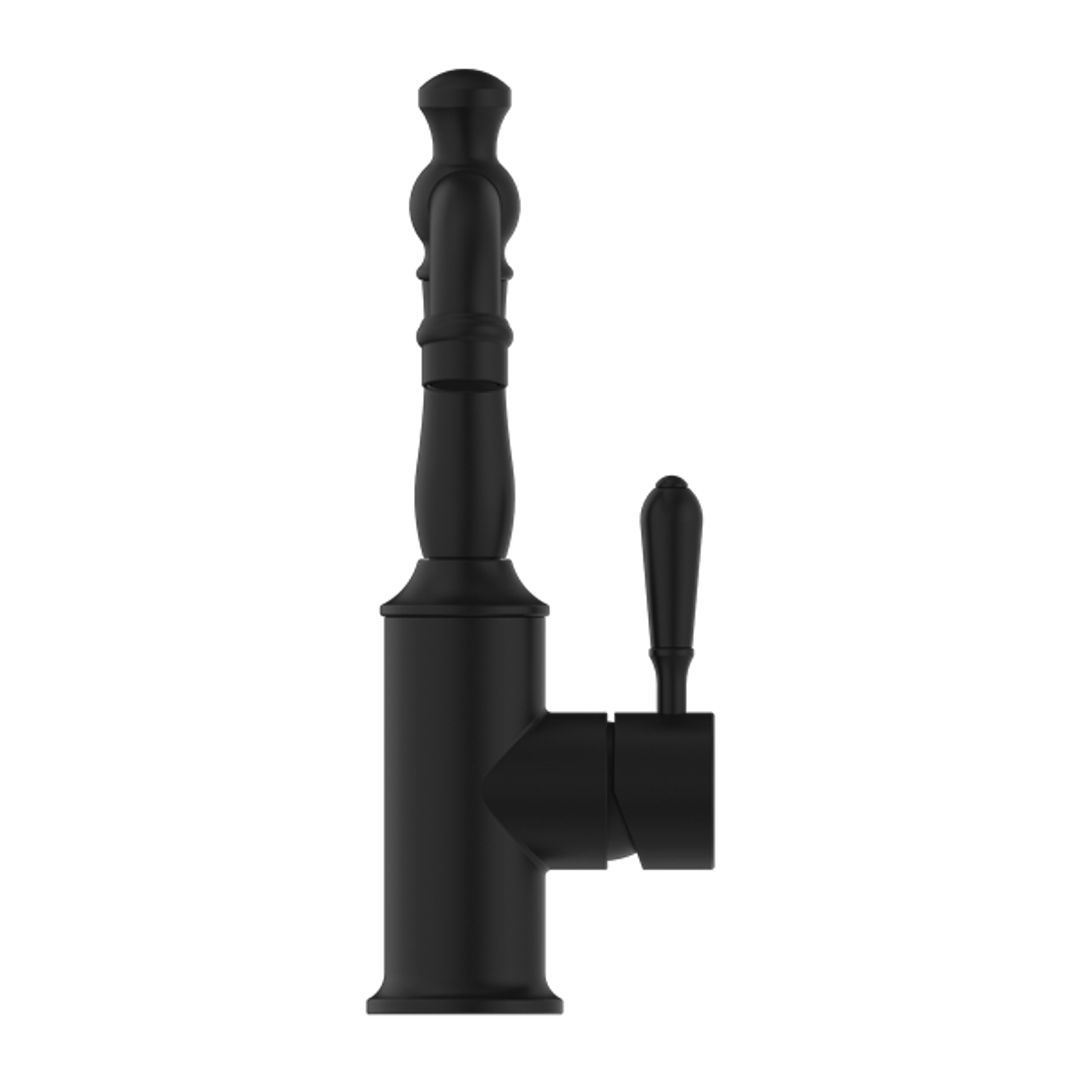 Nero York Basin Mixer With Metal Lever - Matte Black