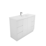 Aspire Unity II 1200 Vanity 1 Tap Hole Floor C/W Sq Ceramic Top - White