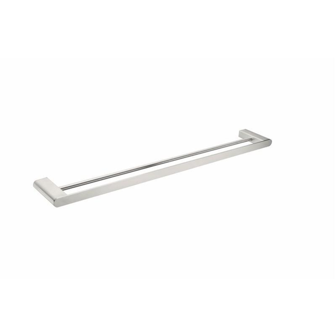 Nero Bianca Double Towel Rail 800Mm - Brushed Nickel