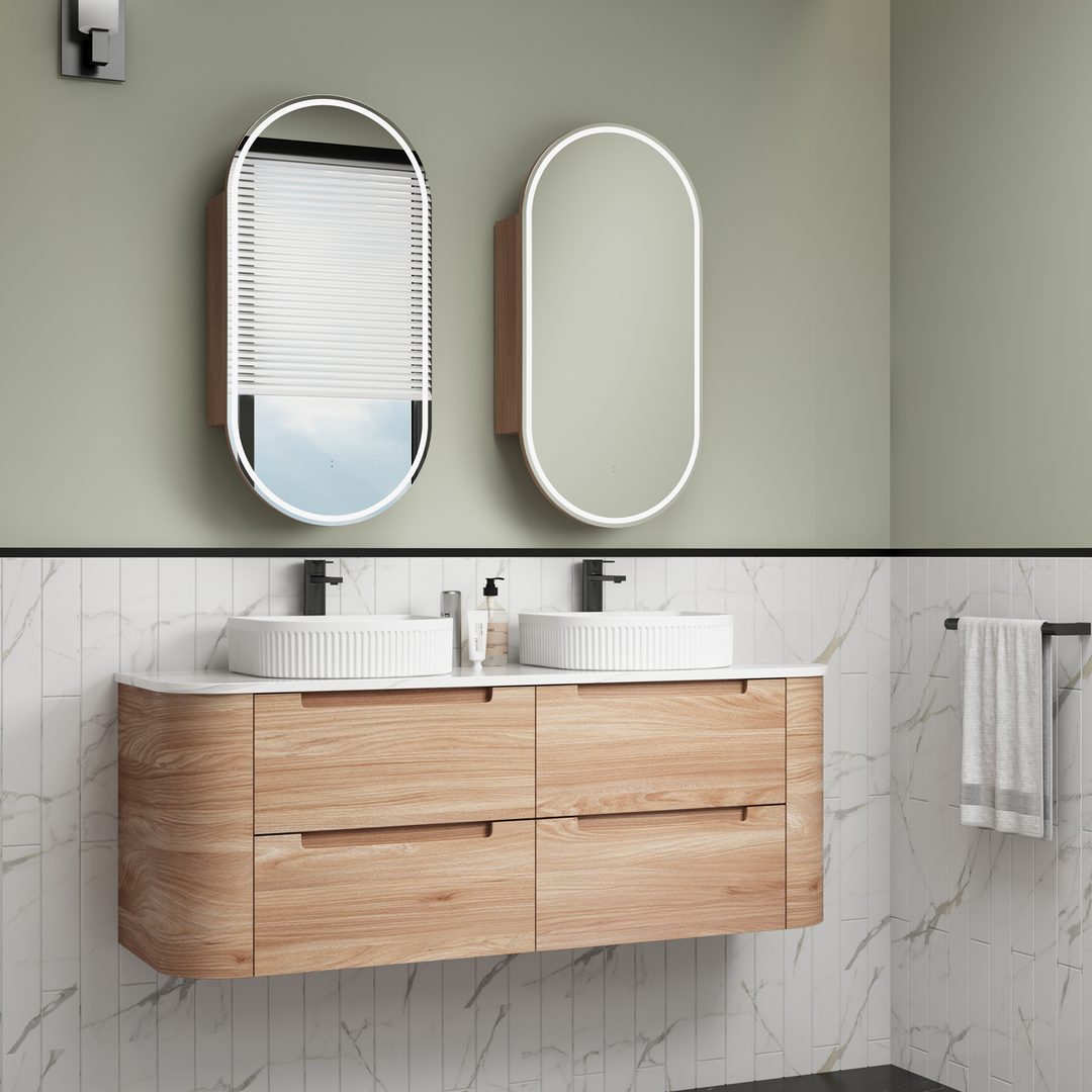 Aulic Briony 1500mm Wall-Hung Vanity - Alpine Flat Stone Top