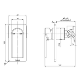 Teel Shower/Wall Phoenix Mixer - Matte Black