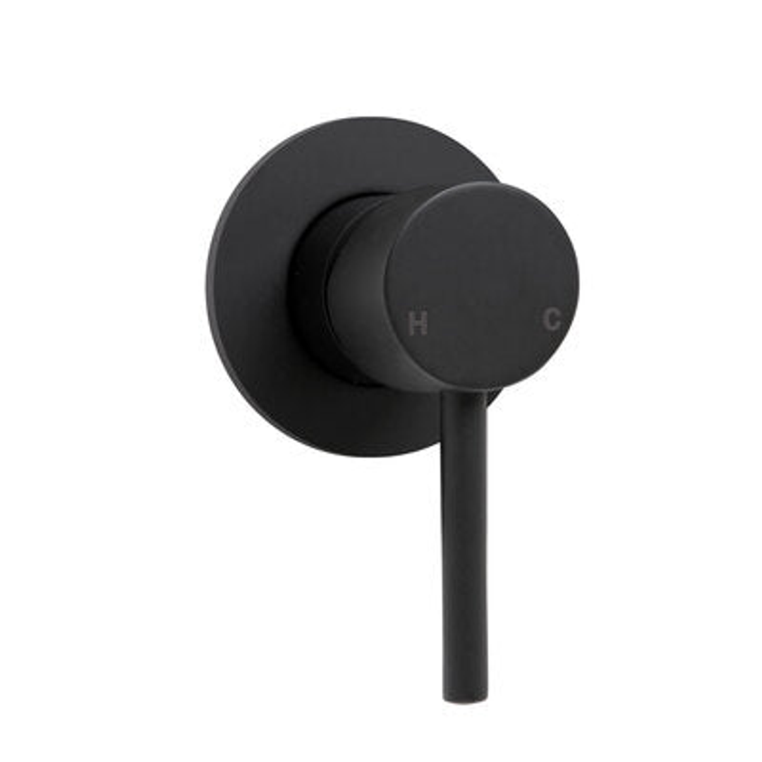 Fienza Hustle Shower Wall Mixer 35Mm Round Plate - Matte Black