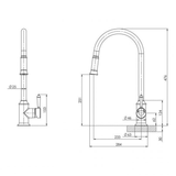 Nostalgia Pull Out Sink Phoenix Mixer - Brushed Nickel