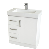 Fienza Regent Slim 750Mm Vanity On Kick Solid Door Left Hand Drawers