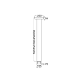 Nero 300Mm Round Ceiling Arm - Matte Black