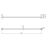 Vivid Slimline Single Phoenix Towel Rail 600mm - Brushed Gold